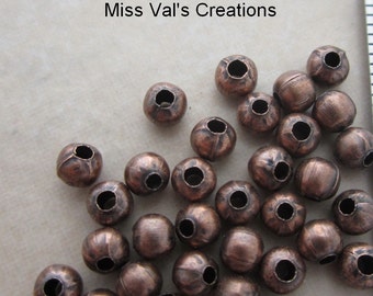 100 antique copper beads 4mm