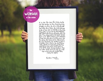 The Man in the Arena, Woman, Graduation Gift for her, gift for sister, gift for best friend, motivational quote, While daring greatly print