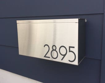 NEW! Large and deep Modern mailbox JEAN S - stainless steel, Modern Mailbox, Wall Mount mailbox - contemporary #169S