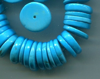 Sleeping Beauty Turquoise Large Disc Heishe Beads, AAA Quality 5269-B