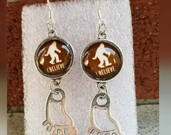Bigfoot believe earrings