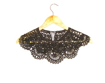 Dentelle noire au crochet Robe col collier Bohème fait main col Claudine détachable Festival d’été mariage accessoires de mode