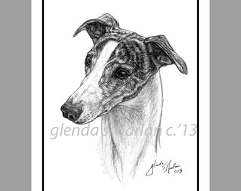 Whippet Dog Note Cards - Eight Pack