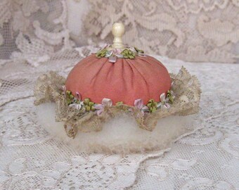 Antique 1920's Lamb's Wool Powder Puff