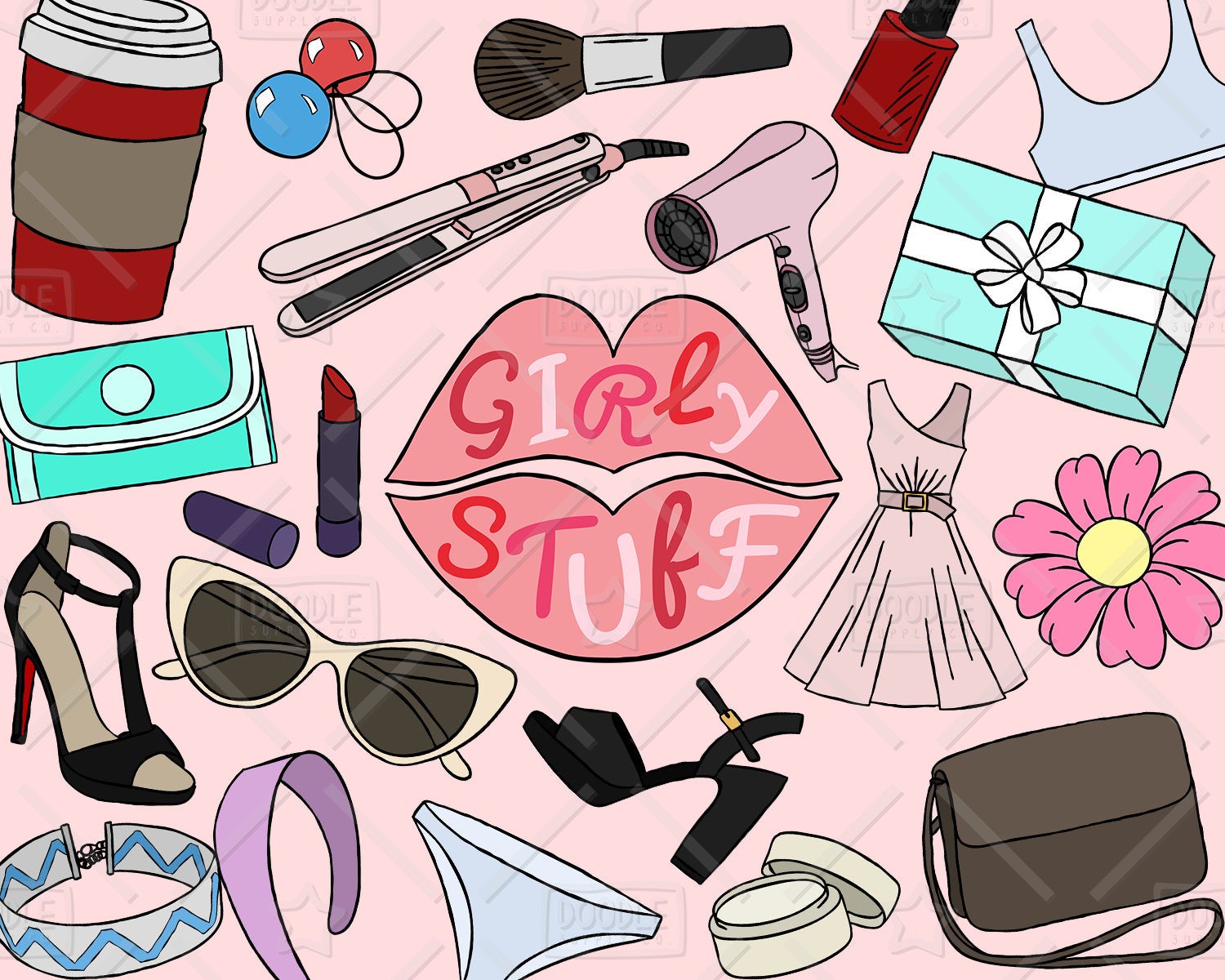 Download Girly Stuff Clipart Vector Pack Girly Things Girly Clipart