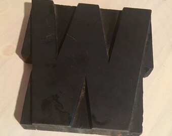 Wooden Carved Letter "W"