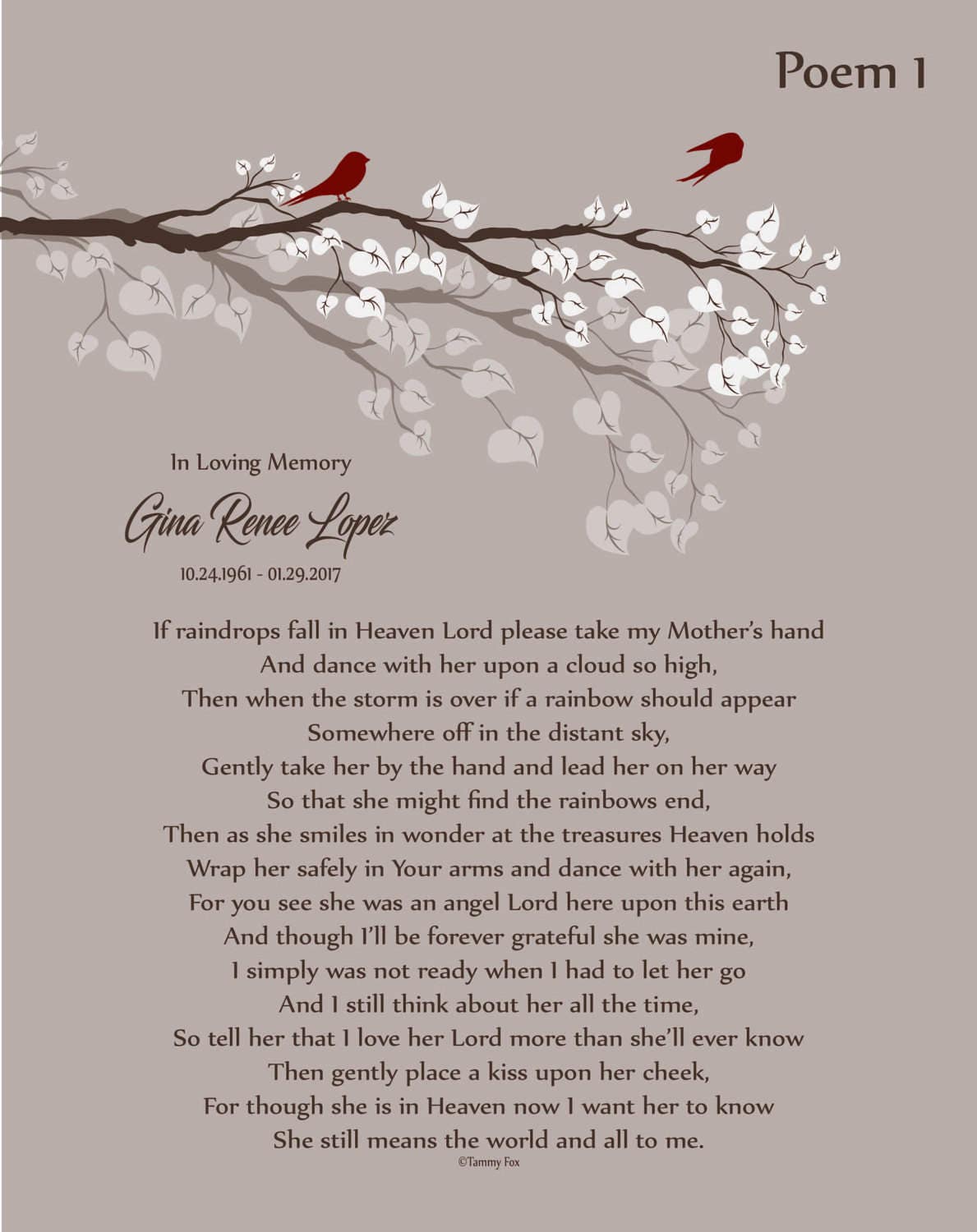 Loss Of Mother In Memory Of Mom Mother In Heaven Personalized Memorial Print Mom Memorial Poem 6476