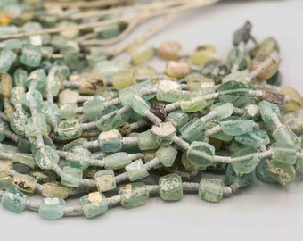 Graduated Pebble Roman Glass Beads 29 Pebbles on 17" Strand 12-6mm SKU-ROMGL-1