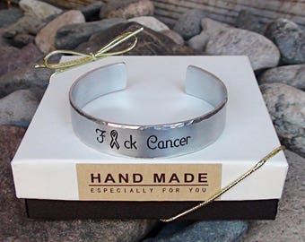 F.ck Cancer Bracelet Cancer Survivor Bracelet Handmade Bracelet Cancer Bracelet Cancer Gift Jewelry Personalize Me Custom