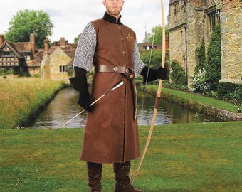 Ranger Tunic with Embroidered Crest: Solid Black or Brown