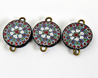 Beads/ Flat round beads/ Millefiori beads/ DIY craft beads/ Flower beads/ round beads/ mellifiori beads/ multiple rose beads/ rose beads