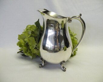 Silverplate Water Pitcher - Vintage Ornate Silverplate Vase - Eales Silverplate 1779 - Wedding Decor, Home Decor, Tea Set Accessory