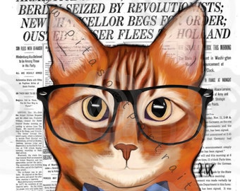 orange tabby cat art print