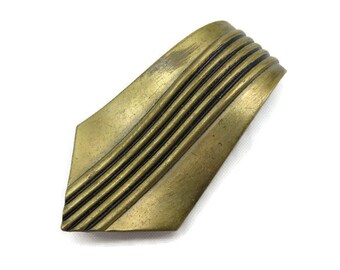 Art Deco Dress Clip - Brass