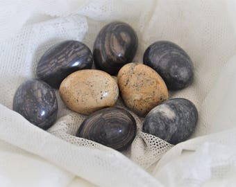 Vintage Alabaster Eggs - Decorative Eggs - Rustic Easter Decoration - Marbled Egg