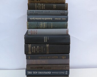 Lot Vintage Grey Gray Books. BOOK STACK Gray Book Bundle. Wedding. Party Photo prop. Decor Party Decor. vintage grey books
