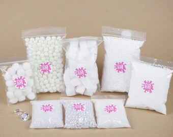 Ultimate Slime Supplies Add-Ins Kit, Jelly Cubes, Marshmallow Foam Beads, Micro Beads, Icee Beads, Slushie Beads, Micro Foam Beads, Pom-poms