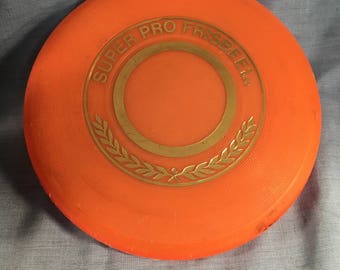 Wham-O Super Pro Frisbee Model 140G 140 Gram Vintage 1975 Orange 10" Diameter