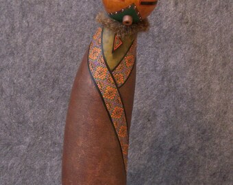 Sculpture Southwestern Maiden Fine Gourd Art
