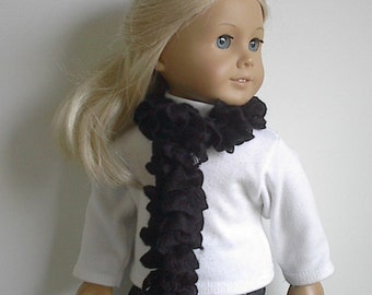 18 Inch Doll Clothes Knit Black Boa Scarf Handmade to Fit the American Girl and other 18 inch dolls - Ready to Ship