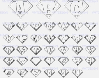 Superman font svg - Superman outline svg- Superman logo font svg - Superman outline digital clipart, files download svg, png, jpg, eps, dxf