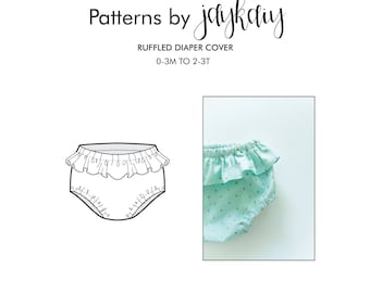 Ruffled Diaper Cover Pattern - Diaper Cover with Ruffle Pattern - Baby Diaper Cover Pattern - Diaper Cover - Nappy cover - Ruffle Bloomer