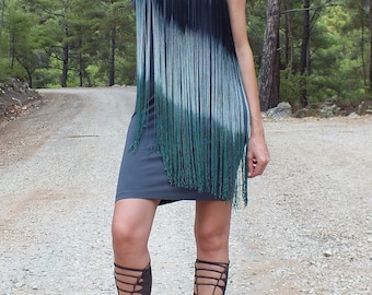 Bohemian dress, Festival dress, Hippie dress, Boho dress, Fringe dress, Gypsy dress, cotton dress, ethnic dress, mini dress, cool dress