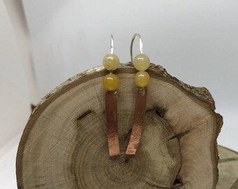 Balance Earrings - Quartzite, Copper, Silver