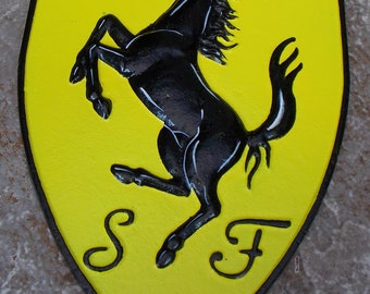 Superb Heavy 5 Colour Cast Iron " FERRARI " Advertising Sign