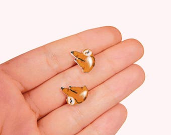Sloth Hanging stud earrings Sloth Stud Earrings Animal stud Animals earring Sloth earrings Gift idea