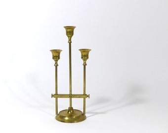 Vintage brass candle holder, mid century modern