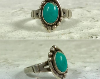 Native American Bell Trading Post sterling silver turquoise southwestern southwest boho bohemian ring size 5