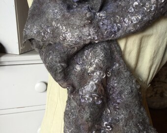 Handmade Nuno Felted Scarf -- LAUREL BERRY