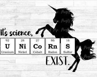 its science unicorns exist periodic table svg dxf png files cut file