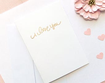 I Love You: Embossed Greeting Card