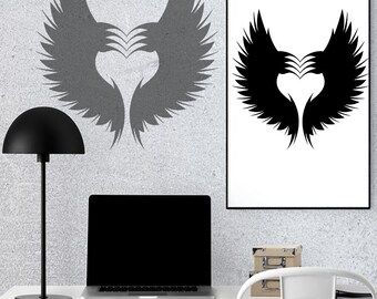 Fly By The Heart Silhouette, INSTANT DOWNLOAD