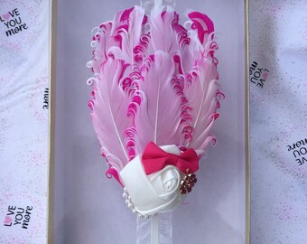 Newborn/ toddler/ Girl Feathered Headband