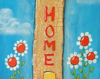 HOME Whimsical Acrylic Painting, 6x12