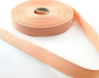 14.5 mm salmon cotton twill tape