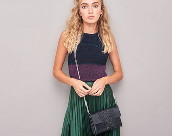 Crossbody clutch bag - black clutch purse - vegan clutch bag - black evening bag - vegan women purse - medusa clutch bag - clutch wallet