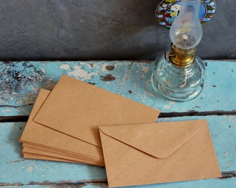 Set of 50 Brown Manila Envelopes, recycled kraft paper - 6" x 3.5"