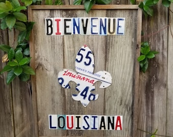 Welcome to Louisiana - Custom Made License Plate Art