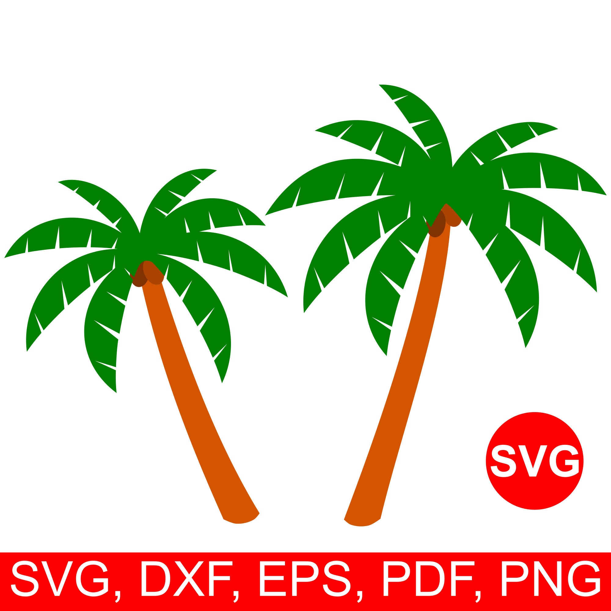 Download Palm Tree SVG File for Cricut, 2 Palm Tree clipart printables and SVG cut files