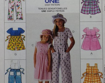 Girls Romper Mccalls 8748 Girls Dress,Jumpsuit and Romper Pattern Girls Size 2,3,4