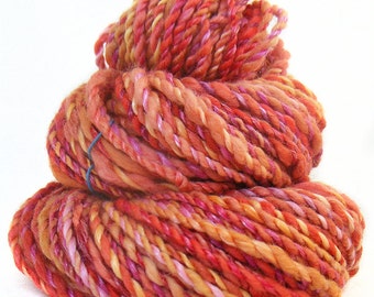Handspun Yarn handdyed Merino wool tencel & silk