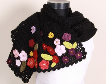 Knit Black,Shawl,Perfect for winter,