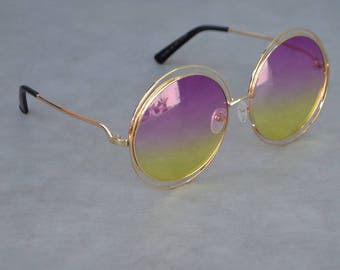 Sevenites Style Round Sunglasses with Hombre lenses