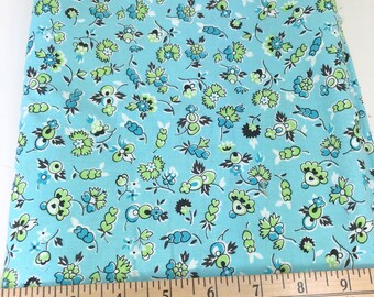 Aqua, Green, Floral, Flowers, Picnic and Fairgrounds, DS Quilts Collections by Denyse Schmidt for Fabric Traditions, 1 Yard