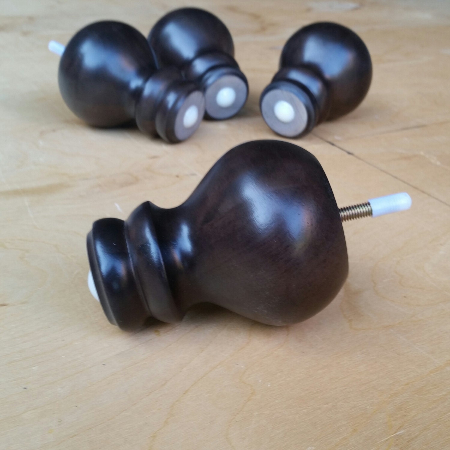 Design 59 inc 4.5 Turned Wood Furniture Legs RUSTIC Charcoal Grey