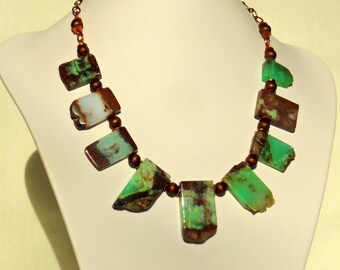 Australian Chrysoprase and Copper Necklace